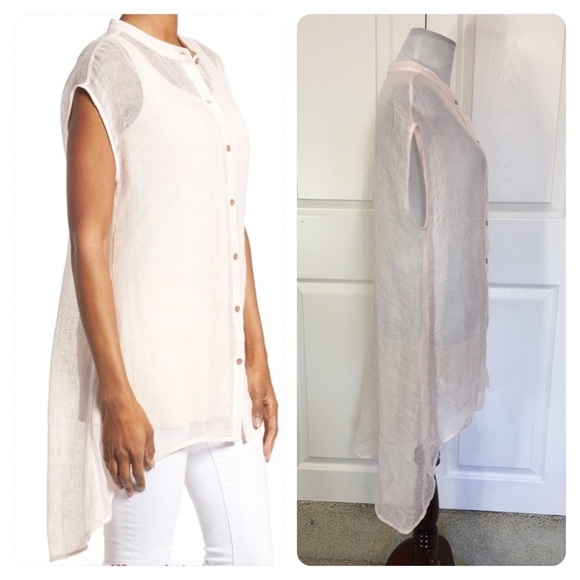 NWT! EILEEN FISHER Linen blend Mandarin Tunic - Picture 3 of 7
